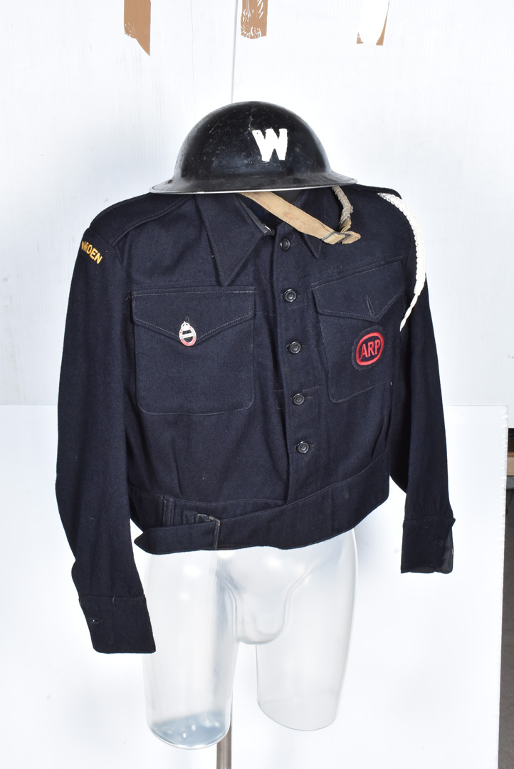 A WWII Civil Defence uniform, comprising of blouse/jacket ARP 59a by Claude Alexander Ltd, size no. - Image 2 of 7