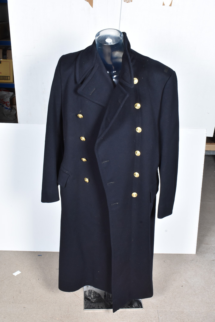 A Naval Commander's Uniform, comprising Jacket, with medal ribbons and badges, trousers, a cap by - Image 5 of 7