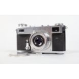 A Zeiss Ikon Contax II Camera, serial no E 5902, damaged shutter curtian, shutter not working,