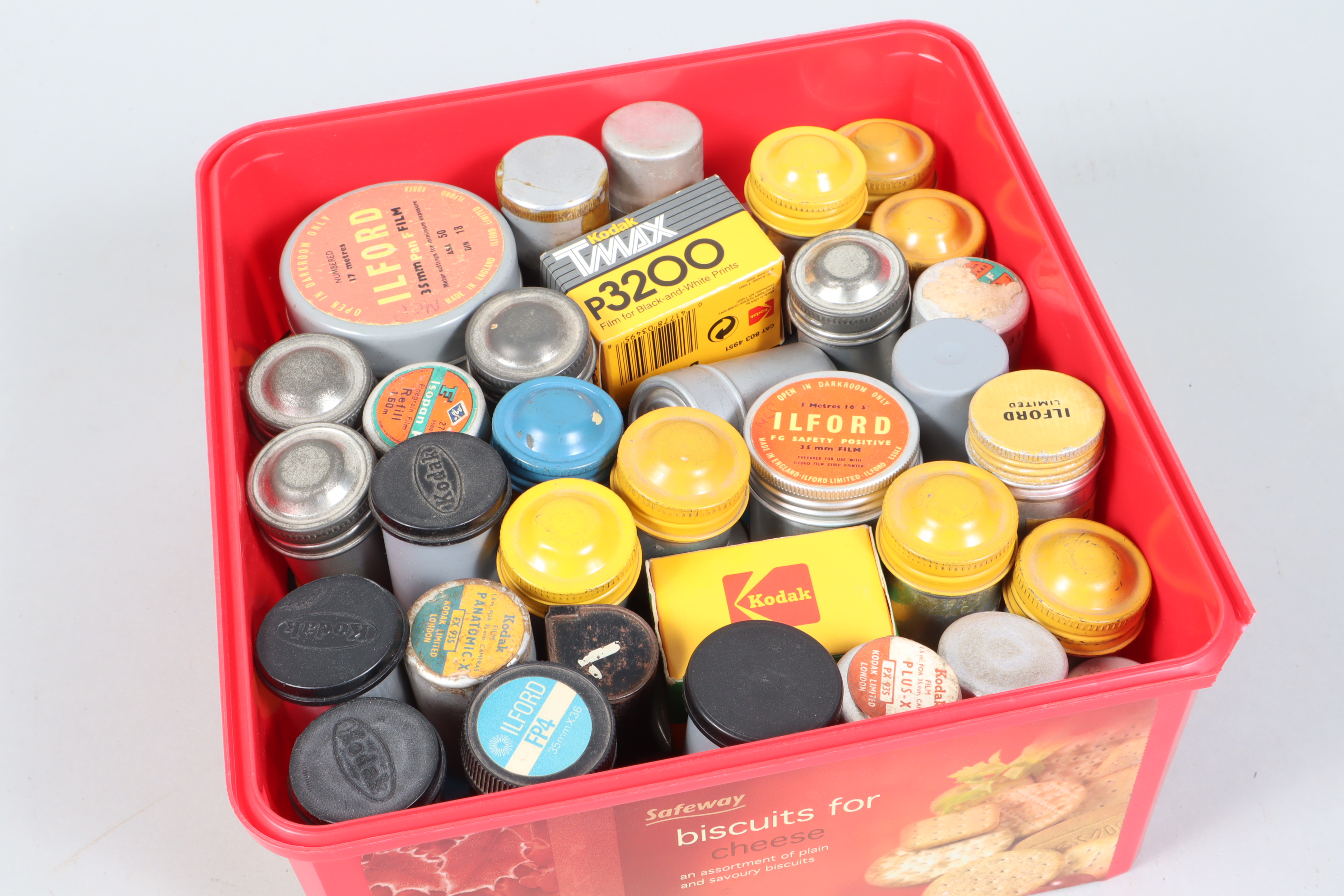 A Selction of 35mm film canisters, mostly circa 1930/40's, manufacturs include Kodak, Agfa,