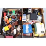 Two Trays of Camera Accessories, including, light meters, metal 35mm film canisters, viewfinders,