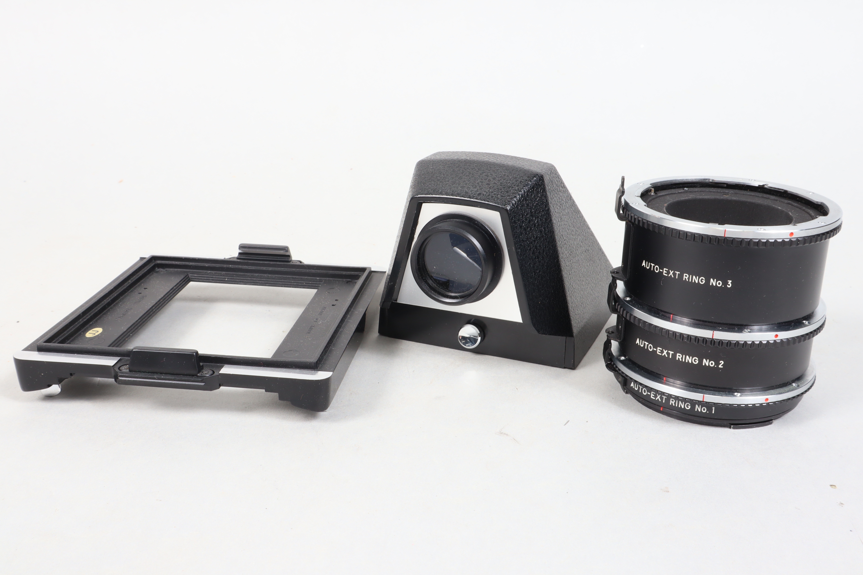 Mamiya Medium Format Camera Accessories, comprising a Mamiya M645 Auto-Ext Ring set (No. 1, 2 and 3)