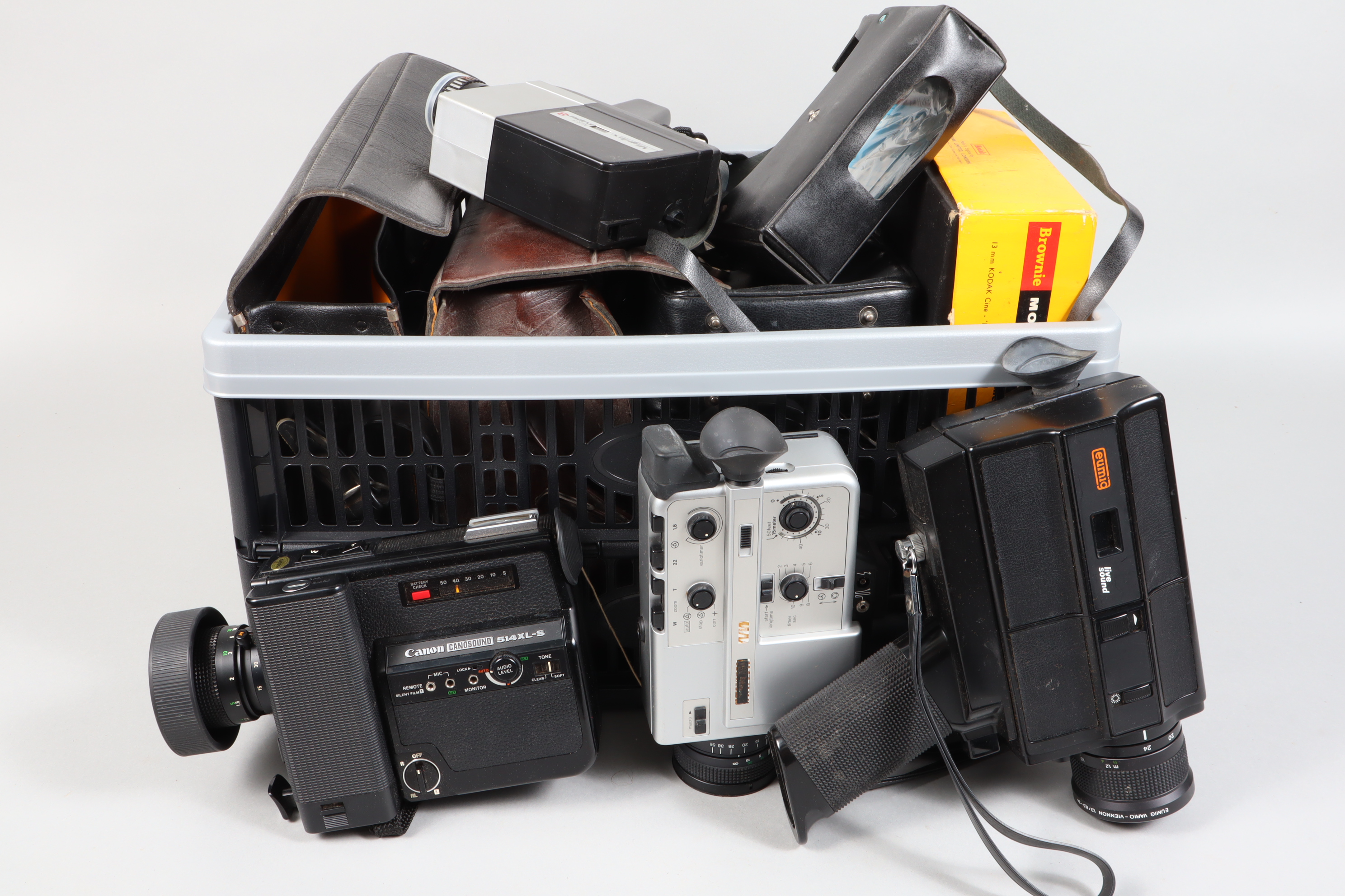 A Group of Cine Cameras, including a Kodak Eight Model 25, motor runs, body F-G, elements F-G, a