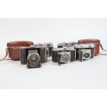 A Group of Kodak Folding Cameras, including a Kodak Duo 620, shutter working, body F, wear to