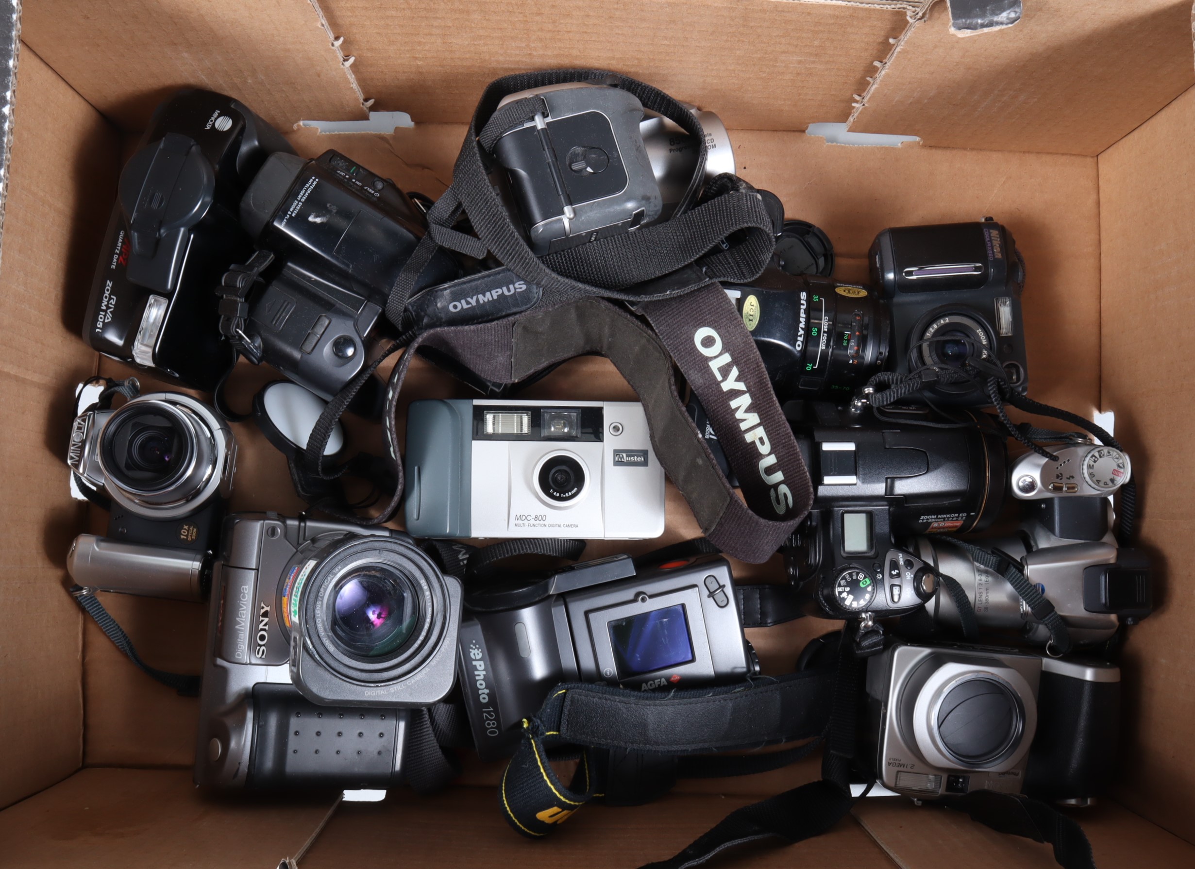 Digital and Bridge Cameras, including a Nikon Coolpix 8800, a Sony Digital Mavica, an Olympus C-