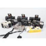 A Tray of Kodak Compact Cameras, a K10, K12, K14, the K14 original battery still has some charge,
