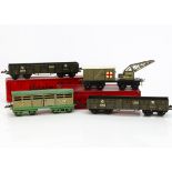 Hornby 0 Gauge GWR No 2 Freight Stock, a circa 1933-4 cattle wagon in green-grey with green base and
