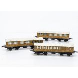 Hornby 0 Gauge No 2 LNER Corridor Coaches, comprising two 1st/3rd composites No 186, both F-G,