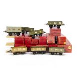 Hornby 0 Gauge LMS Breakdown Crane and 4-wheeled Freight Stock, most in original or similar boxes,