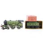 A Hornby 0 Gauge clockwork No 2 Special 4-4-0 'Yorkshire' Locomotive and Tender, in LNER green as No