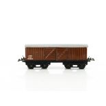 An uncommon Hornby 0 Gauge post-war LMS No 2 Parcels Van, in brown as no 194810, with grey roof