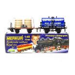 Merkur Liqueur and Barrel Trucks and Darstaed Vintage Trains Tank wagon, Merkur 9515 Czech