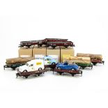 ETS 0 Gauge 4-wheeled Low-Side Wagons with added loads, nineteen wagons in various liveries (BR, DR,