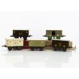 Hornby 0 Gauge No O tin-printed GWR Vans, dark brown Fish van 2101 and Milk Traffic van 28127,