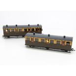 Rake of four Kit/Scratchbuilt G Gauge Manx Northern Railway Isle of Man 6-Wheel Coaches, in light