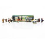 Dinky Toys (for Hornby 0 Gauge) larger-scale Figures, including most (5/6) of a No 1 station staff