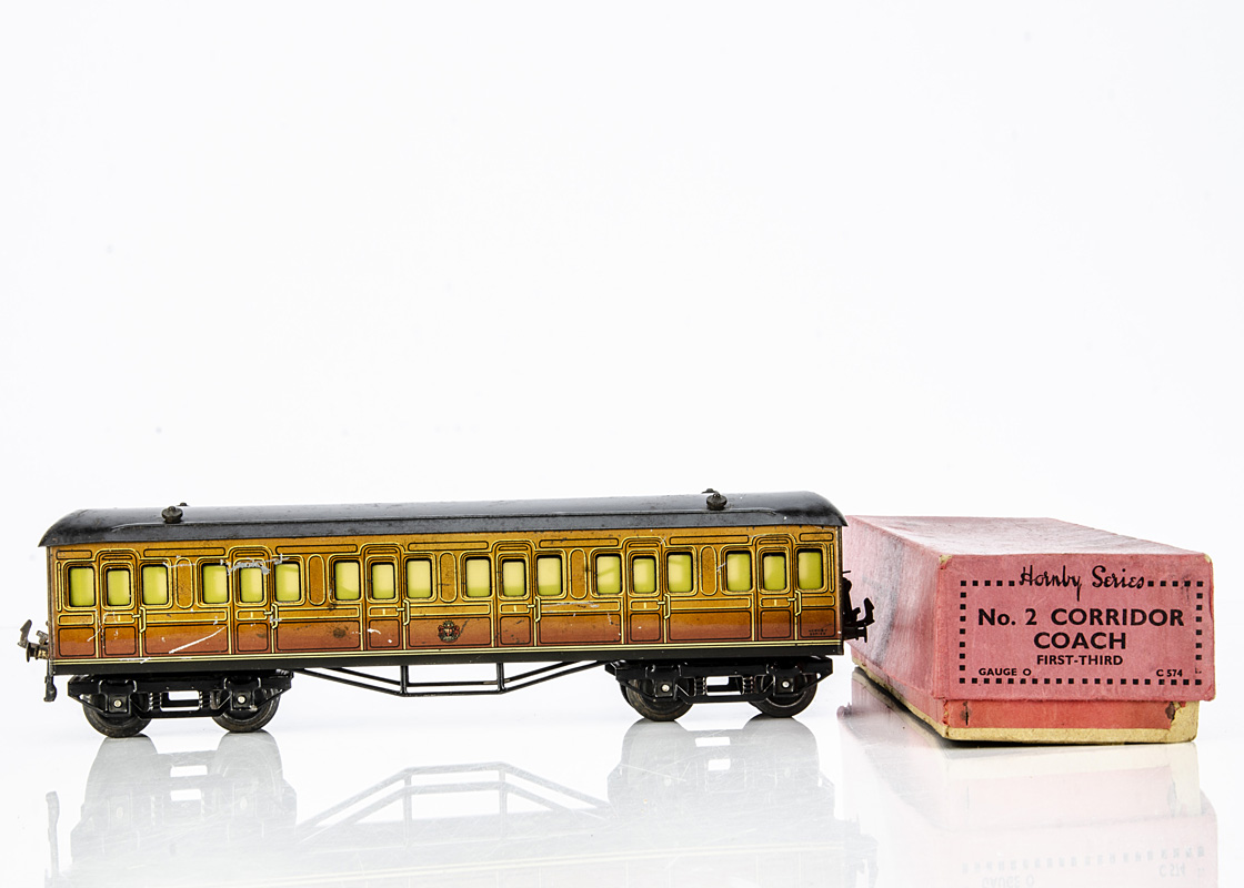 A Hornby 0 Gauge Metropolitan Railway 1st class Coach, in lithographed 'Met' finish, with interior