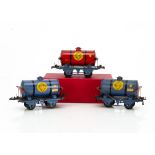 Hornby 0 Gauge 'Colas' Super-tanker wagons, two in all-blue livery with screwed stays, both G,