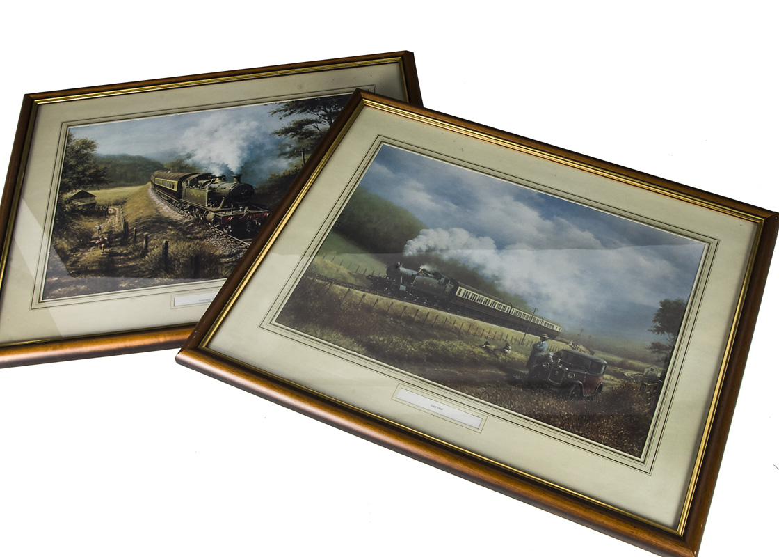 Railway Furnishing Prints, three prints all framed and glazed comprising, Stephenson's Rocket - Image 2 of 2