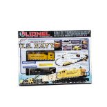 Lionel 027 Gauge 6-11745 US Navy Train Set, comprising USN yellow Switcher 65-00637, Crane Car, Flat