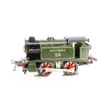 A Hornby 0 Gauge E120 0-4-0Tank Locomotive, in enamelled SR green as no 29, G, a little rubbing to