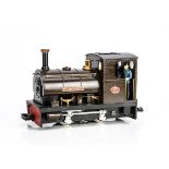 Kit/Scratchbuilt G Gauge Avonside Engineering 0-4-0 Saddle Tank on a LGB Chassis, finished in brown,