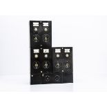 Signal Box Bank of Signal Switches, three Bakelite cased illuminated examples each with signal