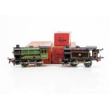 Boxed Hornby 0 Gauge clockwork Locomotives and Tender, a No 51 locomotive and tender, in lined BR