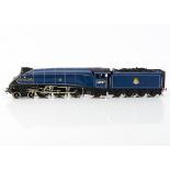 A Finescale 0 Gauge ex-LNER A4 class Locomotive 'Sir Nigel Gresley' and Tender from DJH kit, the