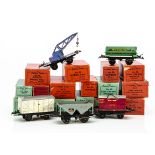 Post-war Hornby 0 Gauge 4-wheeled No 50 Freight Stock, most in original boxes, including Lumber