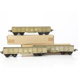 Hornby 0 Gauge LMS No 2 High Capacity Wagons, five, all in lithographed grey finish, all G-VG,