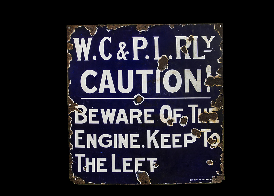 Rare Original West Clevedon & Portishead Light Railway Caution Sign Circa 1910, the W.C & P.L.Rly,