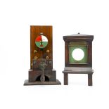 North Eastern Railway Signal Box Block Instrument, wooden cased inset with glass panel and