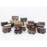 Leeds Model Co 0 Gauge Bakelite-bodied Freight Stock, comprising 14 assorted vans and 6 open wagons,