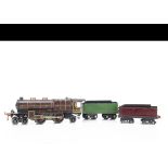 An early Hornby 0 Gauge No 3 'Nord' converted electric Locomotive and two repainted Tender, of the