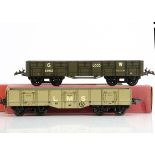 Hornby 0 Gauge boxed No 2 High Capacity and Loco Coal wagons, both with axlebox-fitted bogies, an