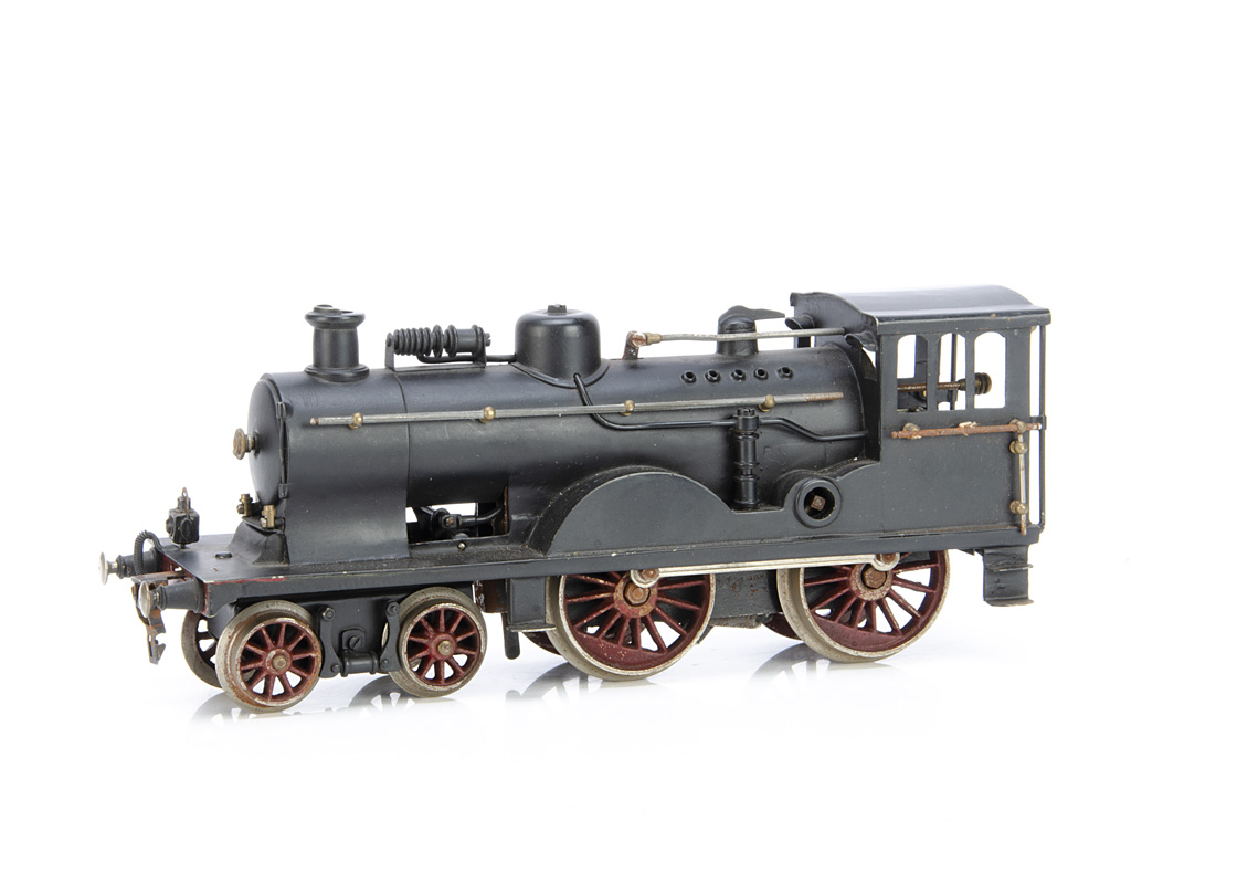 An early Marklin gauge 1 modified Danish-style clockwork 4-4-0 Locomotive only, in plain black