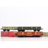 Hornby 0 Gauge No 2 High Capacity Brick and Loco Coal wagons, all with axlebox-fitted bogies, an LMS
