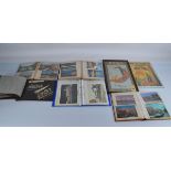 Five albums containing a good assortment of postcards and photographs, together with an Ogden's