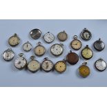 A quantity of assorted pocket watches, including steel and nickel cased examples, all AF (18)