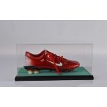 Theo Walcott signed football boot, signed to right side with number 32 which was his playing