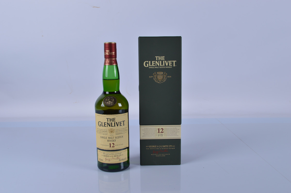 The Glenlivet 12 year old single malt Scotch whiskey, 40% 70cl.