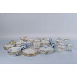 A good quantity of assorted cut glassware, together with two china tea sets and miscellaneous