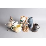 Six items of 20th century ceramics, including a Royal Doulton figure of Dreamweaver, a jug marked "