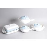Six modern Denby Stoneware serving dishes, three four covered tureens and two open dishes