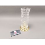 A modern Waterford crystal 'Thomas Jefferson Hurricane Lamp', after the President and the lamp he