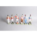 A set of four Sitzendorf porcelain Napoleonic period figures of military officers, approx 27cm,