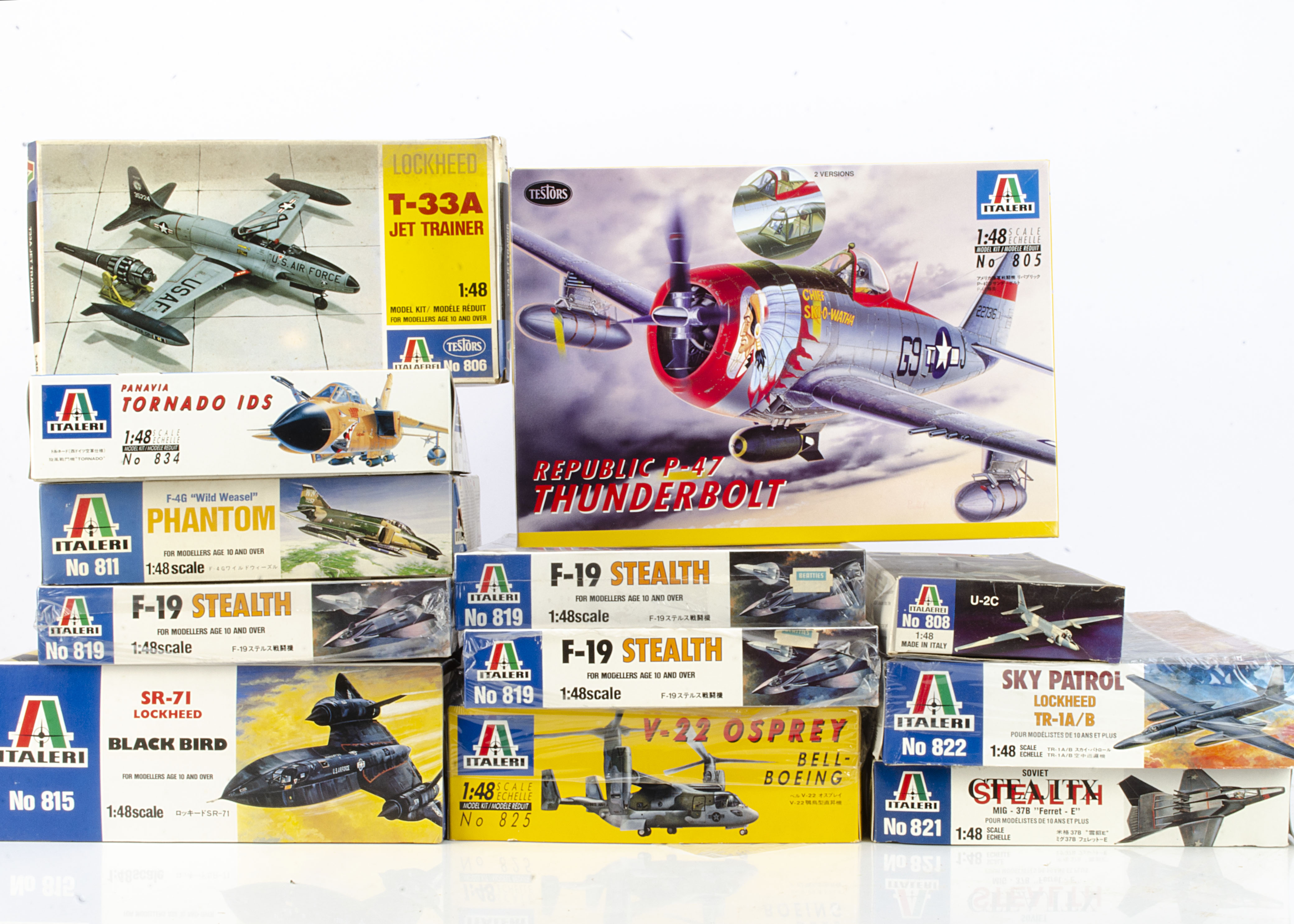 Italeri 1:48 Aircraft Kits, No.815, No.825, No.819 (3), No.811, No.821, No.822, No.834, No.805, No.