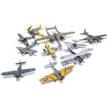 Approx 120 plastic and resin kit built Model Aircraft with propellers 1:72 and 1:42 Scale, most