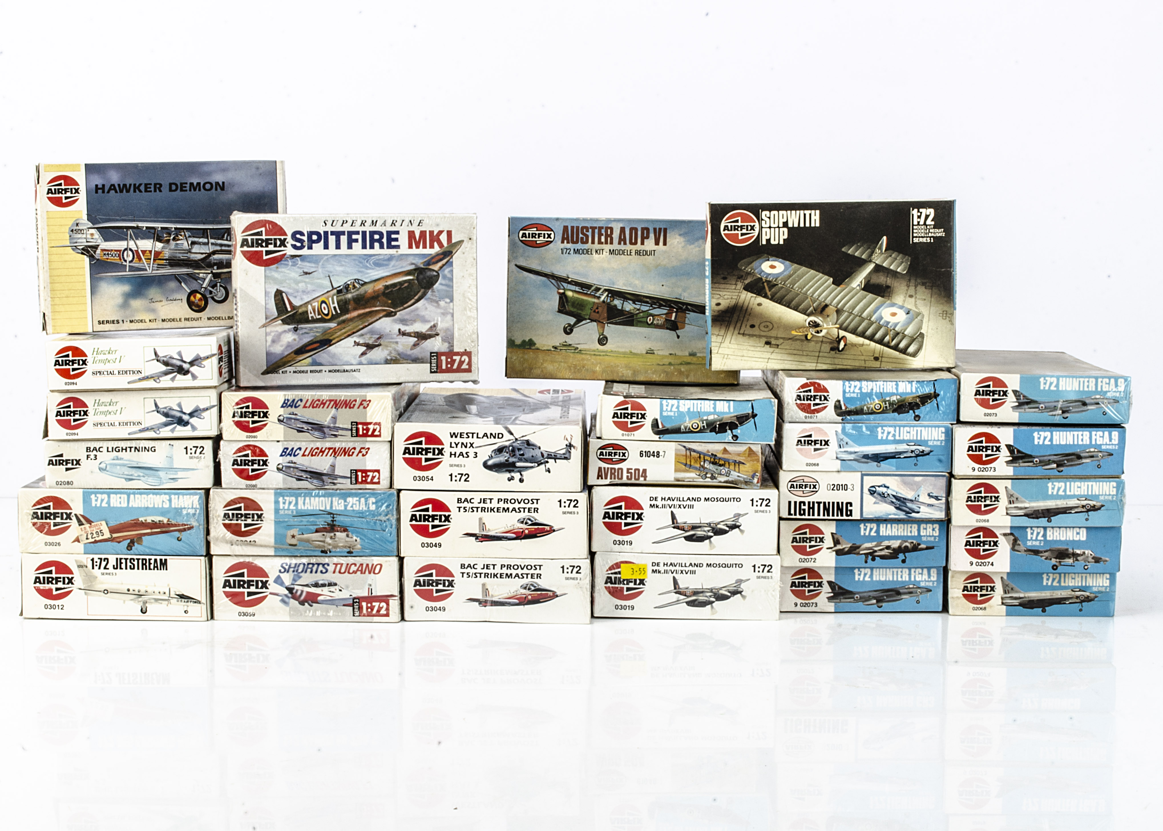 1980s-90s Airfix 1:72 Aircraft Kits, 02080 (3), 01052, 01071, 61069, 61062, 01071 (2), 61048, 03054,